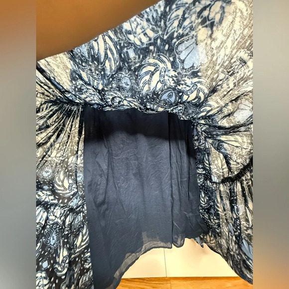 Caroline Constas Blue Dahlia Navy Print Midi Dress - Size Medium NWT - Picture 11 of 11